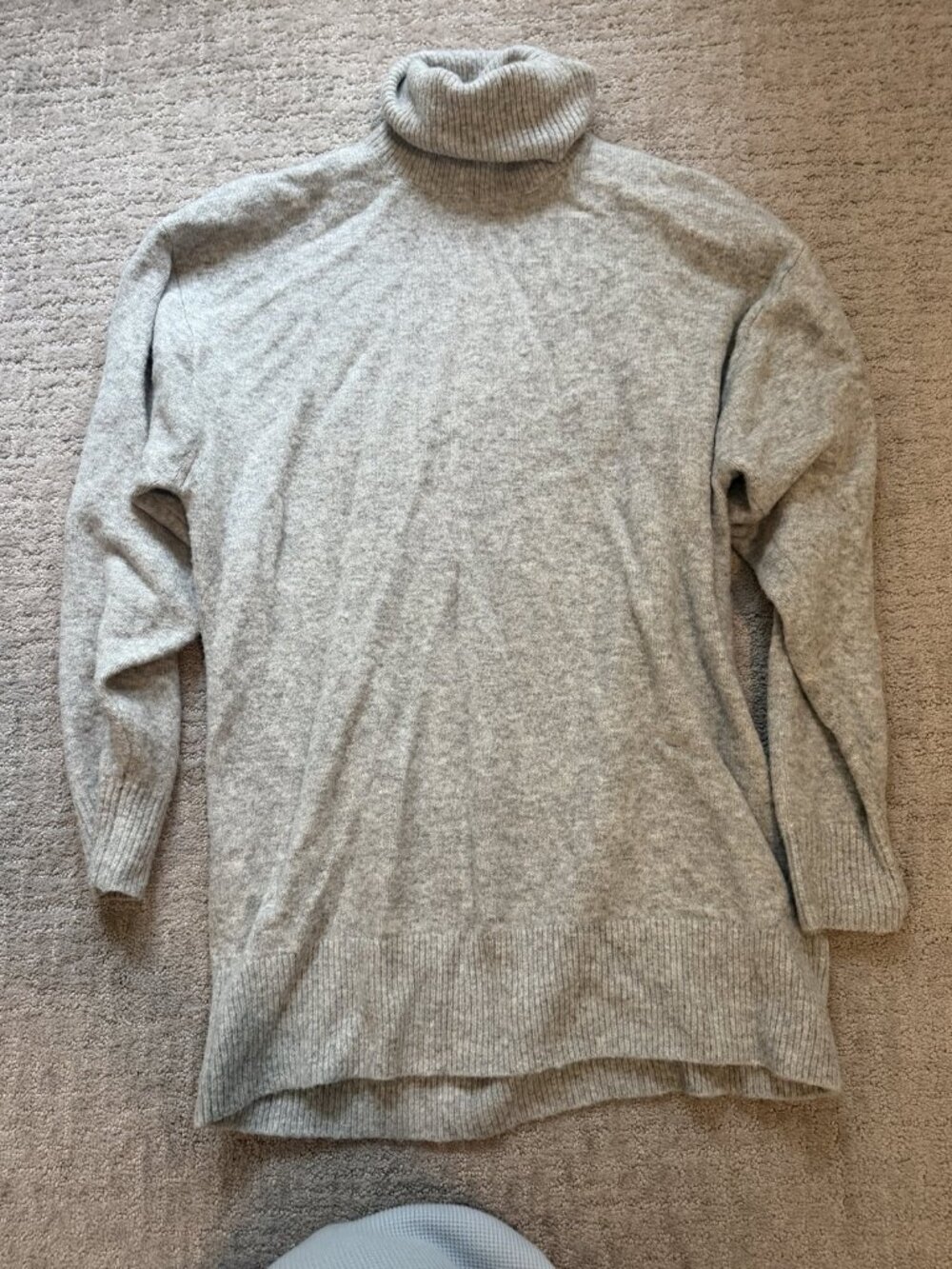 H&M Ribbed Turtleneck Sweater Dress Heather Gray XS